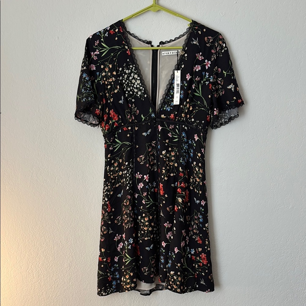 Alice + Olivia Floral Black Dress